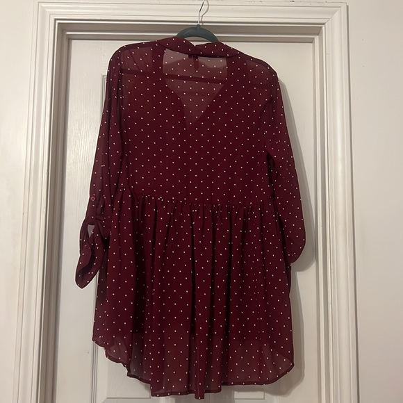 Polka Dot Baby Doll high low shirt - Picture 2 of 3